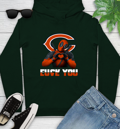 NHL Chicago Bears Deadpool Love You Fuck You Football Sports Youth Hoodie 14