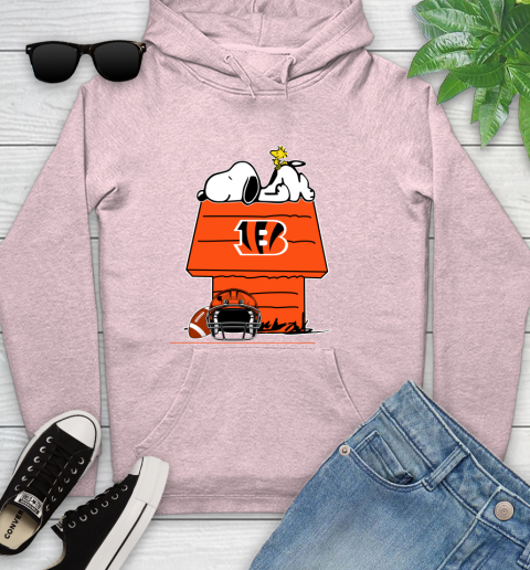 Cincinnati Bengals NFL Football Snoopy Woodstock The Peanuts Movie Youth Hoodie 10