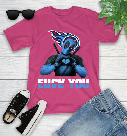 NHL Tennessee Titans Deadpool Love You Fuck You Football Sports Youth T-Shirt 11