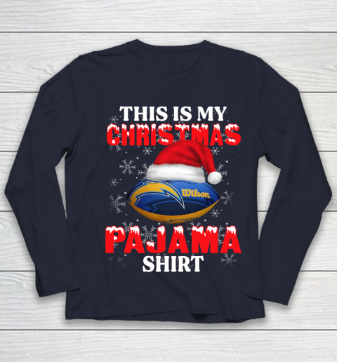 Los Angeles Chargers This Is My Christmas Pajama Shirt NFL Youth Long Sleeve 2