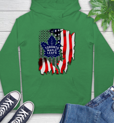 Toronto Maple Leafs NHL Hockey American Flag Hoodie 8