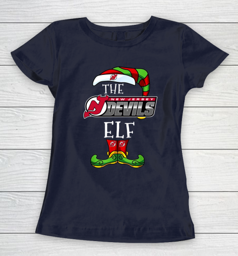 New Jersey Devils Christmas ELF Funny NHL Women's T-Shirt 2