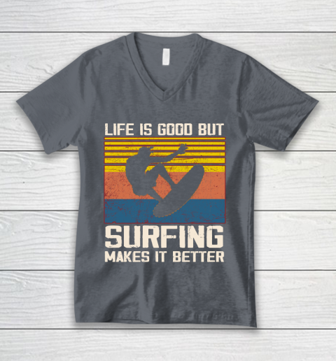 Life is good but Surfing makes it better V-Neck T-Shirt 4