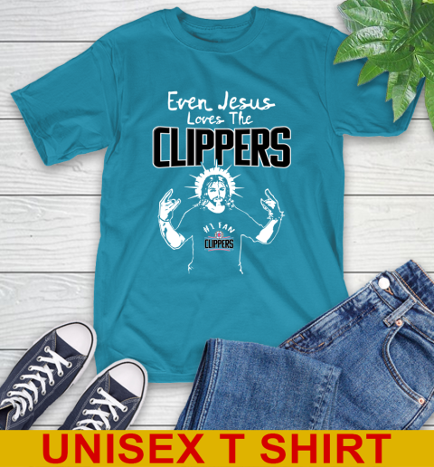 LA Clippers NBA Basketball Even Jesus Loves The Clippers Shirt T-Shirt 9