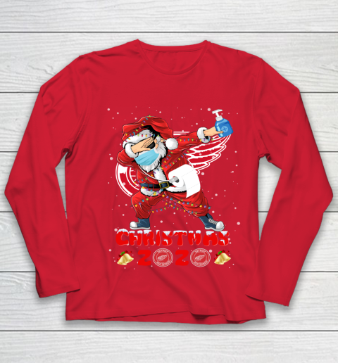 Detroit Red Wings Funny Santa Claus Dabbing Christmas 2020 NHL Youth Long Sleeve 8