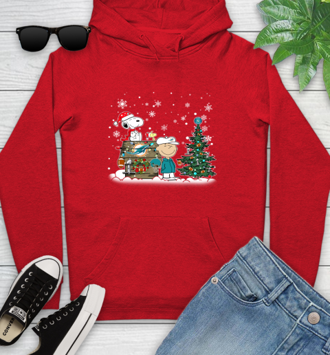 NFL Miami Dolphins Snoopy Charlie Brown Christmas Football Super Bowl Sports Youth Hoodie 12