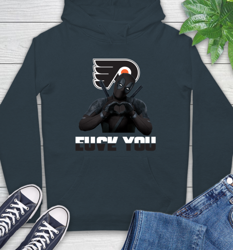 NHL Philadelphia Flyers Deadpool Love You Fuck You Hockey Sports Hoodie 7