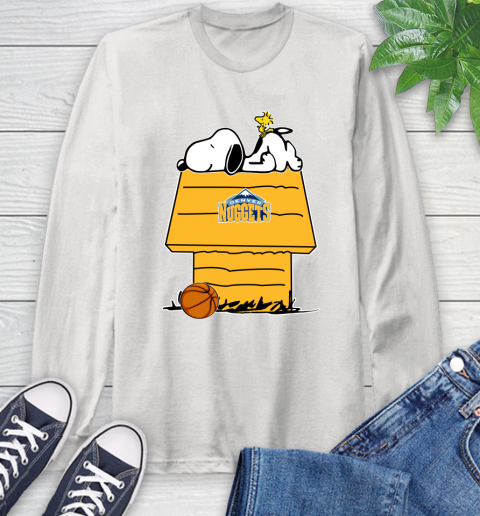 Denver Nuggets NBA Basketball Snoopy Woodstock The Peanuts Movie Long Sleeve T-Shirt