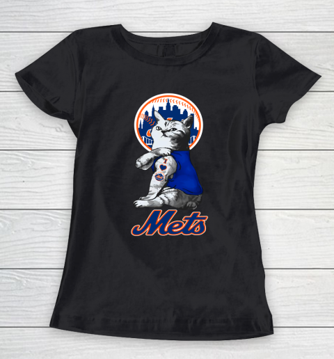 MLB Baseball My Cat Loves New York Mets Women's T-Shirt