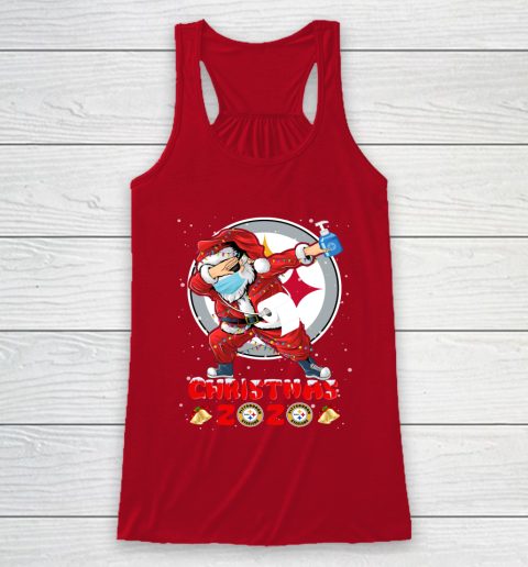 Pittsburgh Steelers Funny Santa Claus Dabbing Christmas 2020 NFL Racerback Tank 4