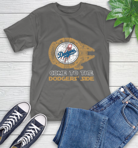 MLB Come To The Los Angeles Dodgers Side Star Wars Baseball Sports T-Shirt 10