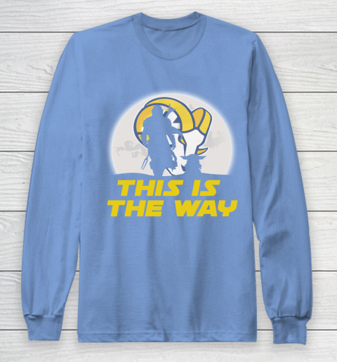 Los Angeles Rams NFL Football Star Wars Yoda And Mandalorian This Is The Way Long Sleeve T-Shirt 8