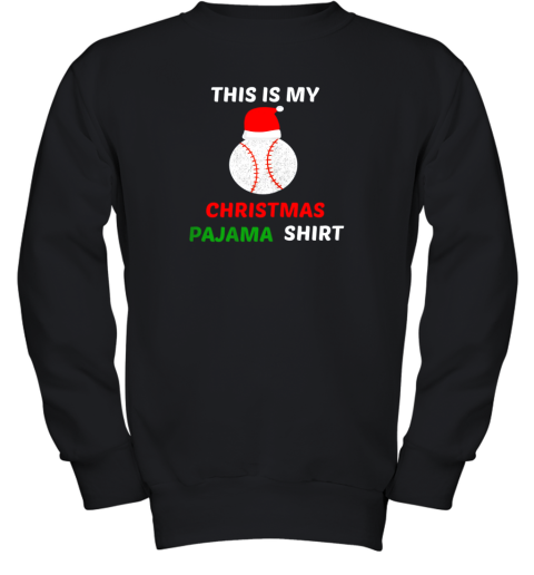 doom this is my christmas pajama shirtgift for baseball lover youth sweatshirt 47 front black