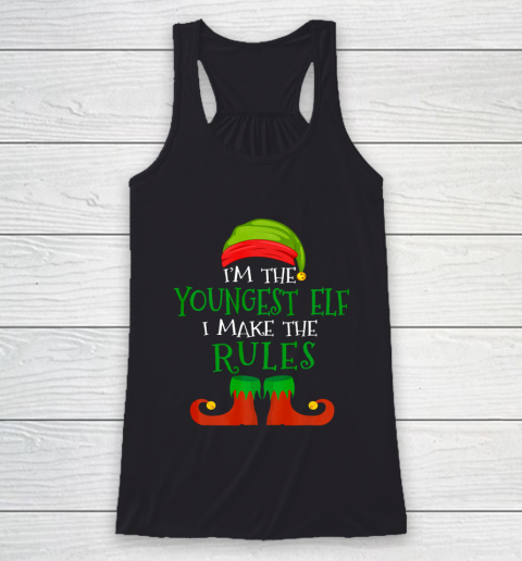 Youngest Elf Family Matching Funny Christmas Pajama Party Racerback Tank