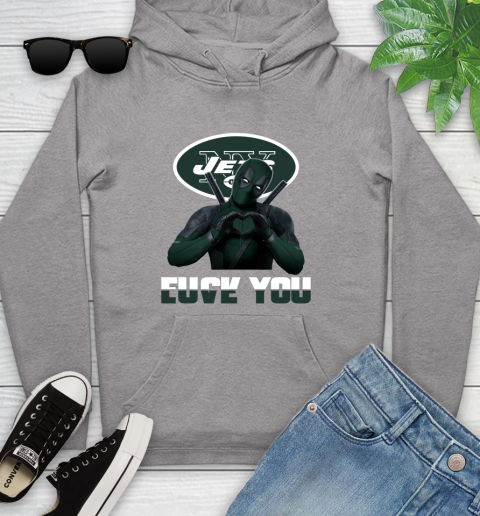 NHL New York Jets Deadpool Love You Fuck You Football Sports Youth Hoodie 6