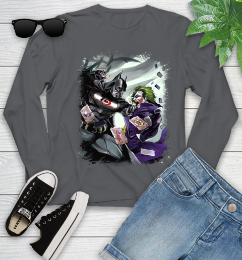 Carolina Hurricanes NHL Hockey Batman Fighting Joker DC Comics Youth Long Sleeve 8