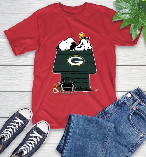 Green Bay Packers NFL Football Snoopy Woodstock The Peanuts Movie T-Shirt - Image 11