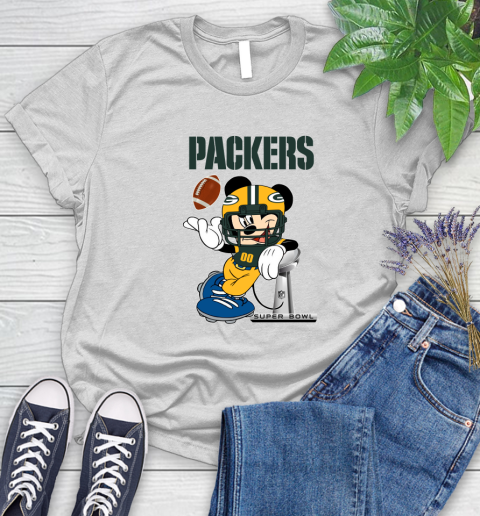 NFL Green Bay Packers Mickey Mouse Disney Super Bowl Football T Shirt Women's T-Shirt