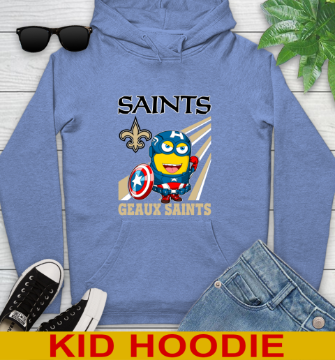 NFL Football New Orleans Saints Captain America Marvel Avengers Minion Shirt Youth Hoodie 12