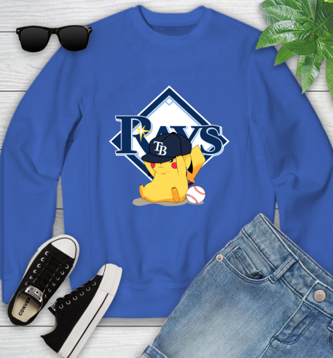 MLB Pikachu Baseball Sports Tampa Bay Rays Youth Sweatshirt 8