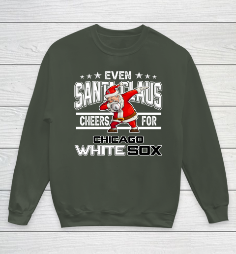 Chicago White Sox Even Santa Claus Cheers For Christmas MLB Youth Sweatshirt 8