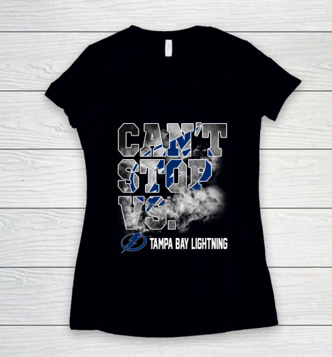 NHL Tampa Bay Lightning Hockey Can't Stop Vs Women's V-Neck T-Shirt