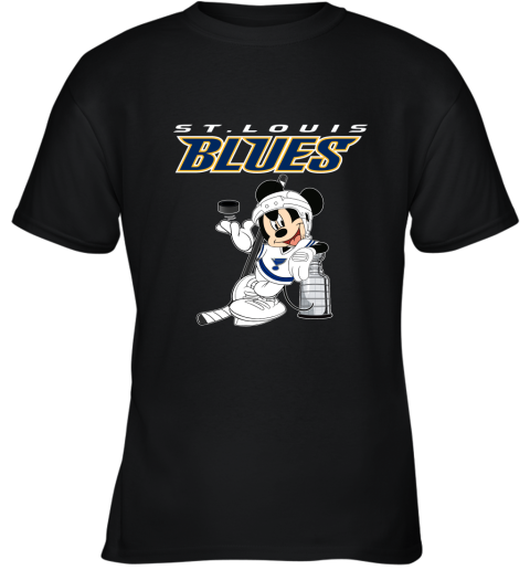 Mickey St. Louis Blues With The Stanley Cup Hockey NHL Youth T-Shirt