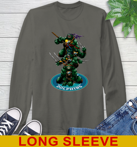 NFL Football Miami Dolphins Teenage Mutant Ninja Turtles Shirt Long Sleeve T-Shirt 8