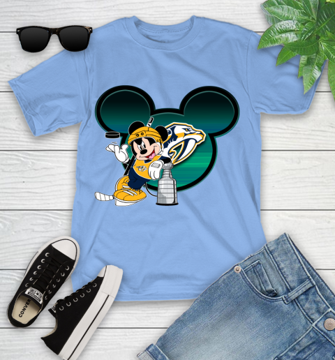 NHL Nashville Predators Stanley Cup Mickey Mouse Disney Hockey T Shirt Youth T-Shirt 11