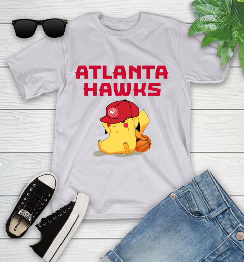 NBA Pikachu Basketball Sports Atlanta Hawks Youth T-Shirt 4