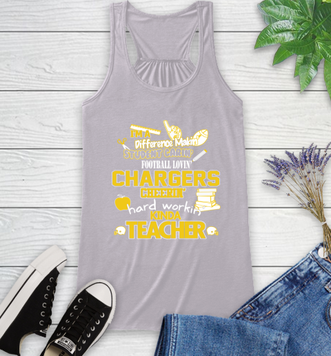 Los Angeles Chargers NFL I'm A Difference Making Student Caring Football Loving Kinda Teacher Racerback Tank 4