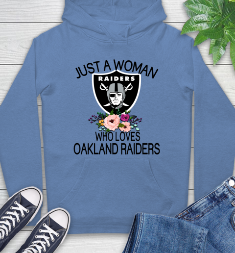 NFL Just A Woman Who Loves Oakland Raiders Football Sports Hoodie 9