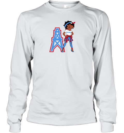 Betty Boop Houston Oilers Throwback Youth Long Sleeve