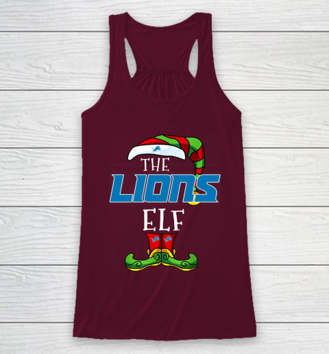 Detroit Lions Christmas ELF Funny NFL Racerback Tank 2