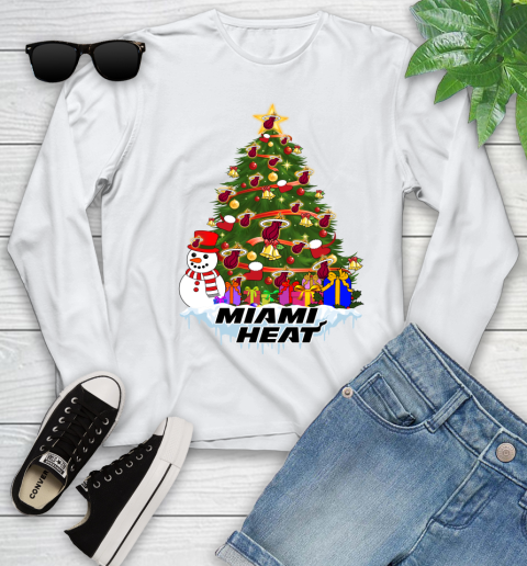 Miami Heat Merry Christmas NBA Basketball Sports Youth Long Sleeve