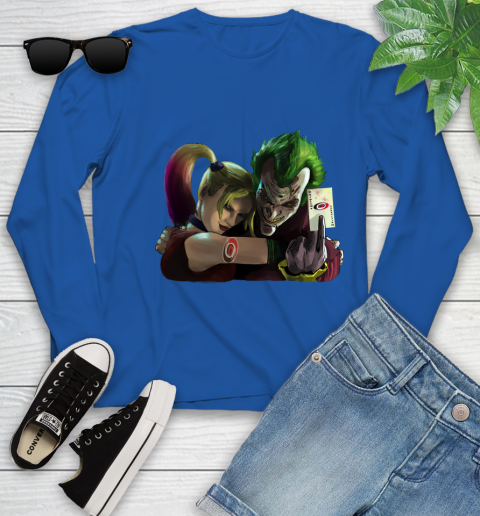 Carolina Hurricanes NHL Hockey Joker Harley Quinn Suicide Squad Youth Long Sleeve 9