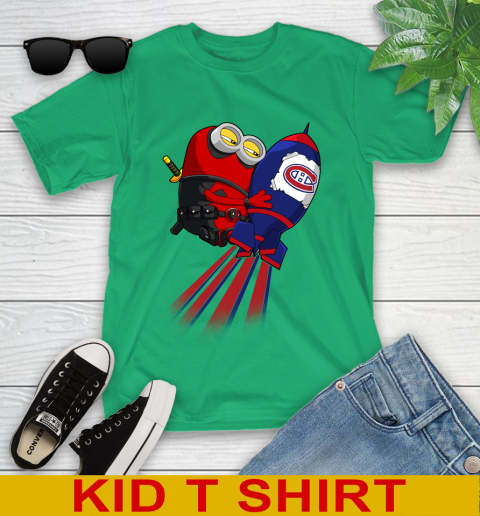 NHL Hockey Montreal Canadiens Deadpool Minion Marvel Shirt Youth T-Shirt 7