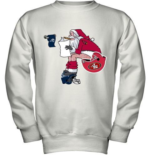 xjrr santa claus arizona cardinals shit on other teams christmas youth sweatshirt 47 front white