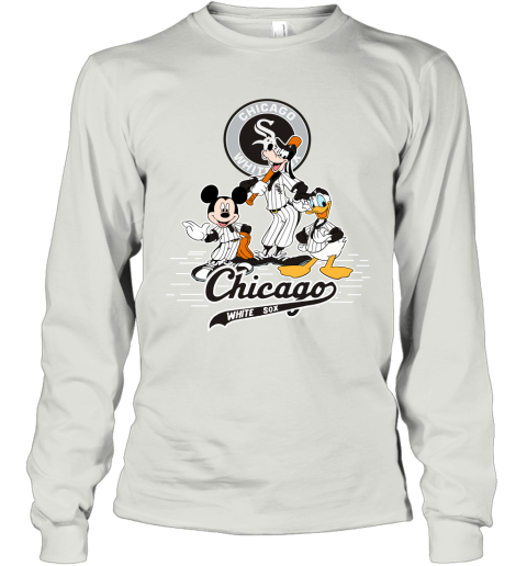 MLB Chicago White Sox Mickey Mouse Donald Duck Goofy Baseball Long Sleeve T- Shirt 