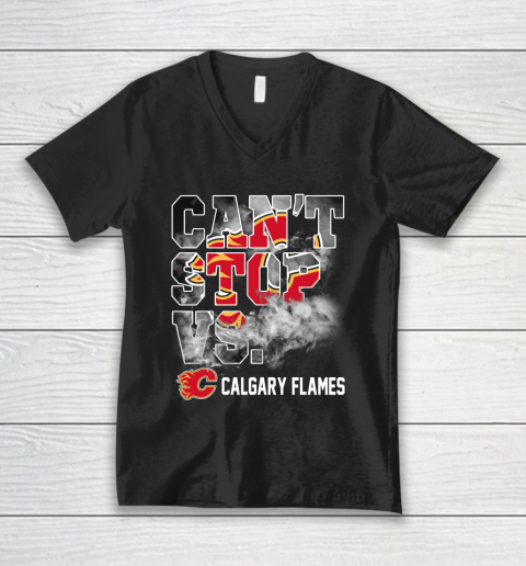 NHL Calgary Flames Hockey Can't Stop Vs V-Neck T-Shirt