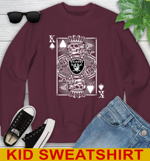 Oakland Raiders NFL Football The King Of Spades Death Cards Shirt Youth Sweatshirt 4
