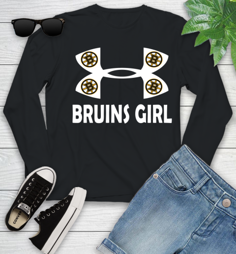 NHL Boston Bruins Girl Under Armour Hockey Sports Youth Long Sleeve