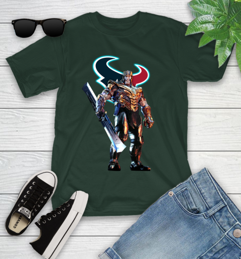 NFL Thanos Gauntlet Avengers Endgame Football Houston Texans Youth T-Shirt 5