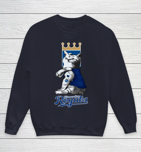 MLB Baseball My Cat Loves Kansas City Royals Youth Sweatshirt 2