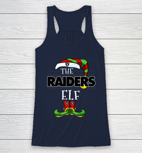 Oakland Raiders Christmas ELF Funny NFL Racerback Tank 8