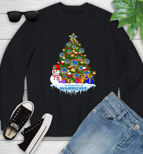 Golden State Warriors Merry Christmas NBA Basketball Sports Youth Sweatshirt 2