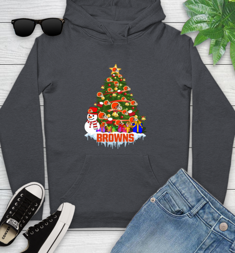 Cleveland Browns Merry Christmas NFL Football Sports Youth Hoodie 8