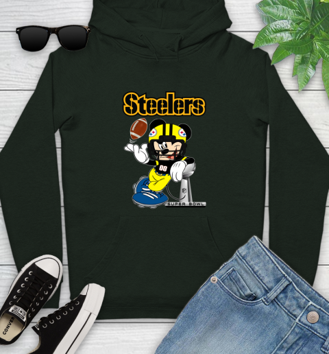 NFL Pittsburgh Steelers Mickey Mouse Disney Super Bowl Football T Shirt Youth Hoodie 13