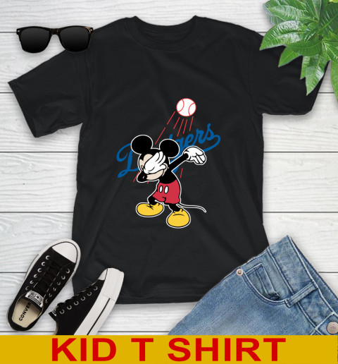 Los Angeles Dodgers MLB Baseball Dabbing Mickey Disney Sports Youth T-Shirt 2