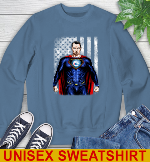 NBA Basketball Philadelphia 76ers Superman DC Shirt Sweatshirt 10